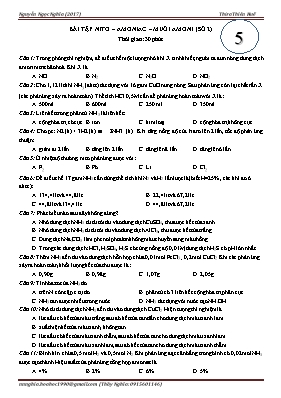 Bài tập Nitơ  Amoniac  Muối amoni (Số 2)